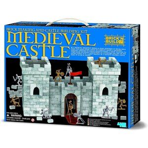 3/$118❤️torn plastic Medieval Castle Brick Making & Castle Building Kit